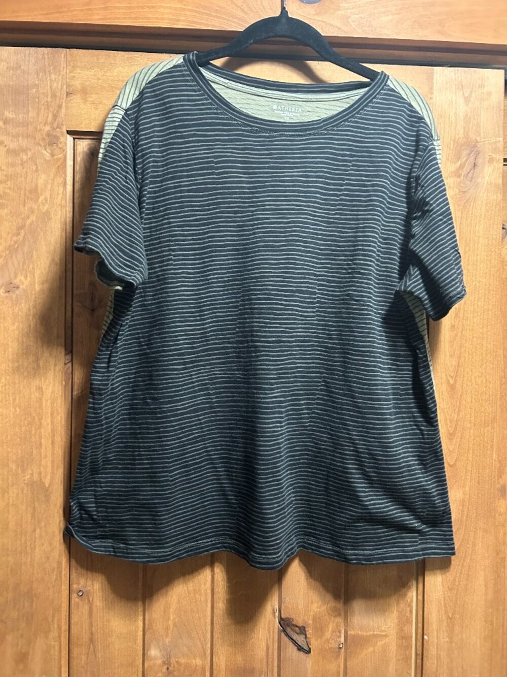 Athleta Double Sided Striped Tshirt Size 1X